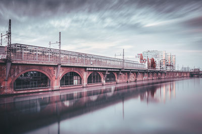 Bridge over the river against clouds