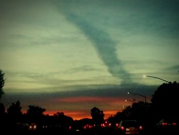 View of road at sunset