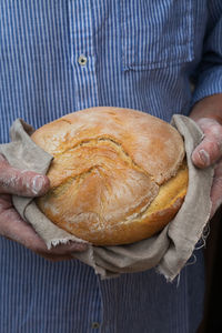 Close-up of man preparing food