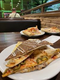 Close-up of food on table