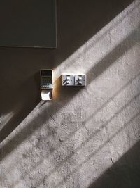 Close-up and shadows of switches at home