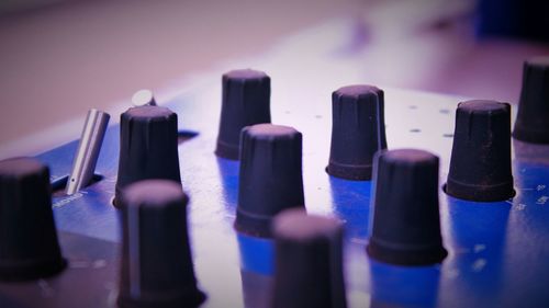 Close-up of sound mixer