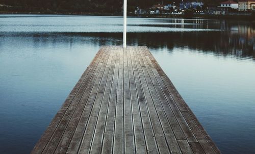 Wooden pier on lake