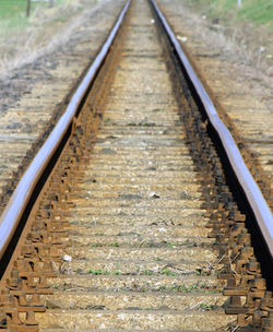 Close-up of railroad track