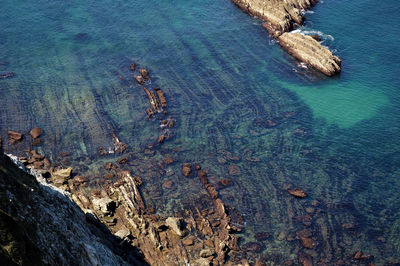 High angle view of sea