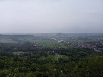 High angle view of landscape against sky