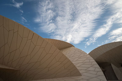 Low angle view of roof against sky