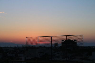 Built structure at sunset