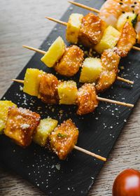 Close-up of sushi on table