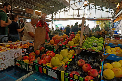 Fruits for sale at market stall