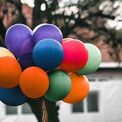 Close-up of colorful balloons