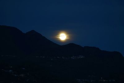 Scenic view of mountains against sky at sunset