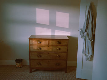 View of wooden table at home