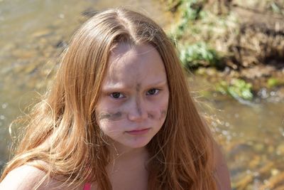 Portrait of a girl in water