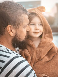 Portrait of couple kissing