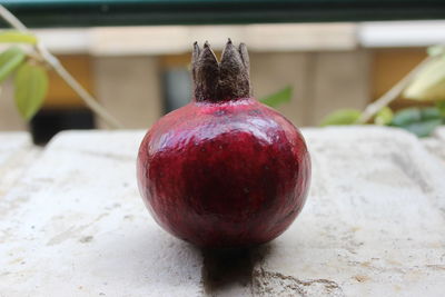 Close-up of apple on table