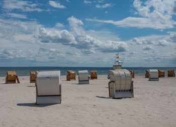 Beach chairs at grömitzer beach on the baltic sea