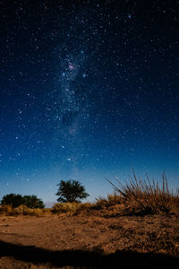 Scenic view of stars and the night sky with milky way in san pedro de atacama desert