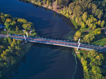 High angle view of bridge over river