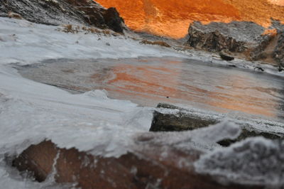Scenic view of snow covered mountain