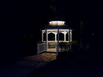 View of built structure at night