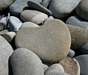 Full frame shot of stones on shore