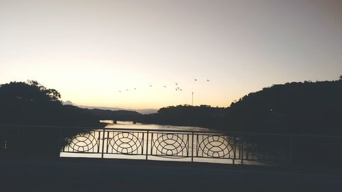 Scenic view of sea at sunset