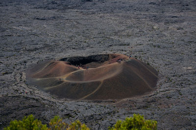 Small lava mound in the caldera of pithon de la fournaise volcano in la reunion.