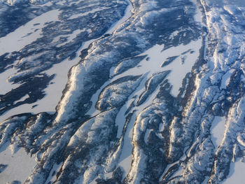 High angle view of snow