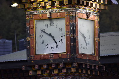Close-up of old clock