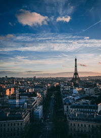 High angle view of paris