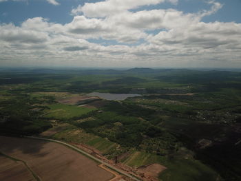 Aerial view of landscape against sky