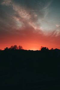 Scenic view of dramatic sky during sunset