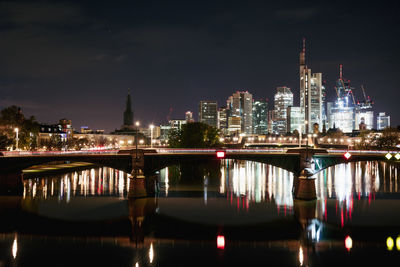 Illuminated city at night