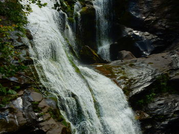 Scenic view of waterfall