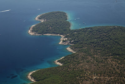 High angle view of island in sea