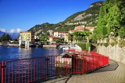 View of pathway by the lake