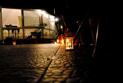 Illuminated street light at night