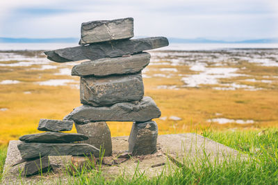 Close-up of rocks at beach