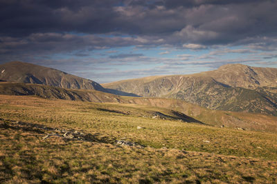 Scenic view of mountains against sky