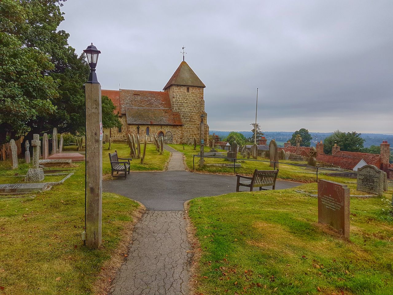 architecture, built structure, building exterior, footpath, sky, cloud - sky, history, the way forward, outdoors, day, no people, cloudy, the past, stone material, green color, fortified wall