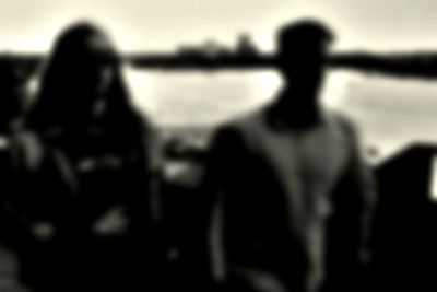 Silhouette of woman in water