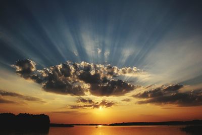 Scenic view of sunset over sea