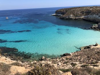 High angle view of beach