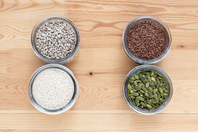 High angle view of food on table