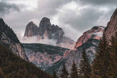 Panoramic view of landscape and mountains against sky