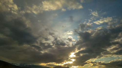 Low angle view of storm clouds in sky