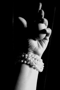 Close-up of object over black background