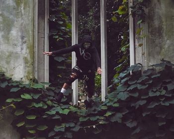 Woman with plants