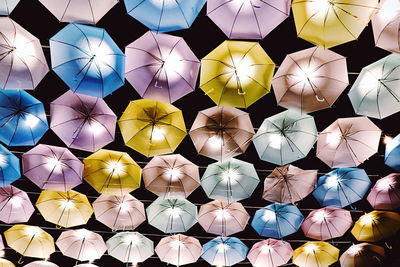 Full frame shot of multi colored lights in market